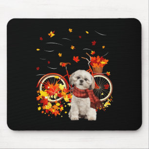 Shih Tzu Bike Autumn Dog Leaf Herfst Fun Herfst Y  Muismat