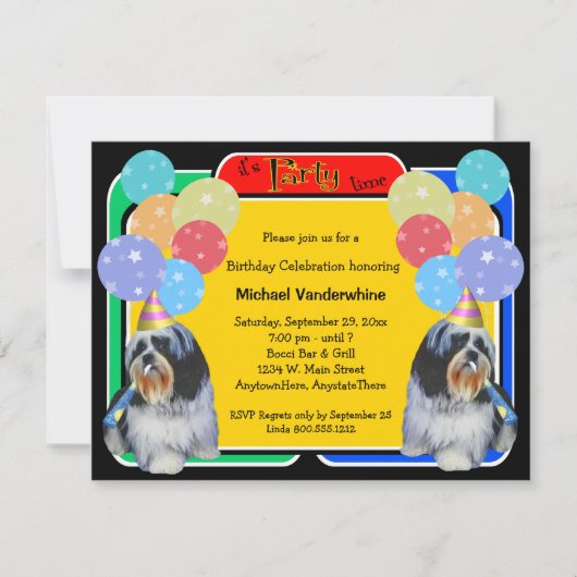 Shih Tzu Birthday Barker Kaart (Voorkant)
