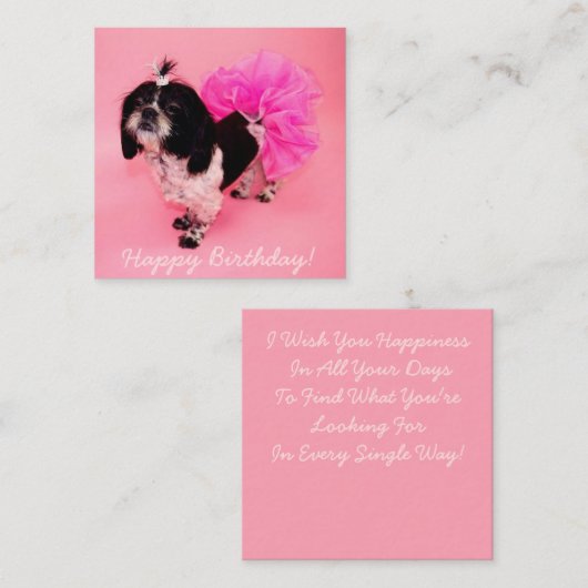 Shih Tzu Birthday Notitiekaartje (Voorkant / Achterkant)