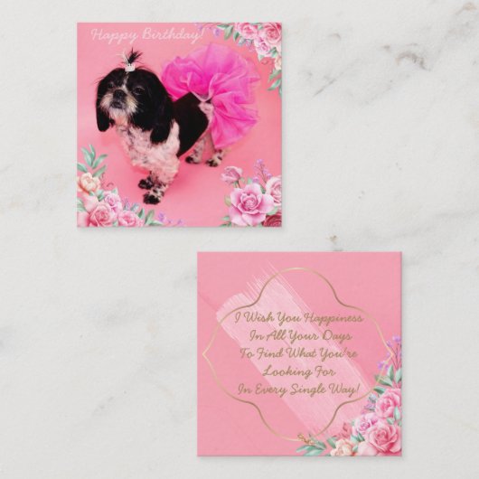 Shih Tzu Birthday Notitiekaartje (Voorkant / Achterkant)