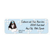 Shih-Tzu - Blauw met wit diamantontwerp Etiket (Voorkant)