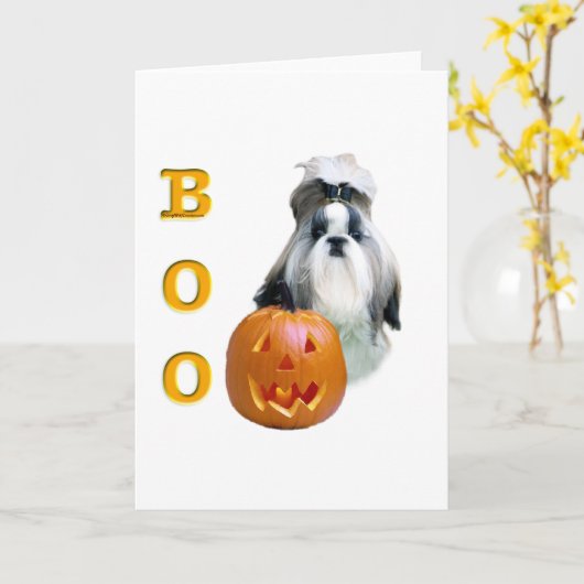 Shih Tzu Boo Kaart (Gele Bloem)