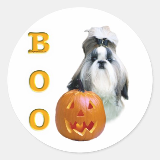 Shih Tzu Boo Ronde Sticker (Voorkant)