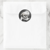 Shih Tzu Book lezen Ronde Sticker (Tas)