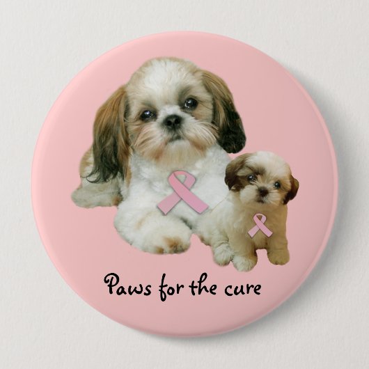 Shih Tzu Breast Cancer Button (Voorkant)