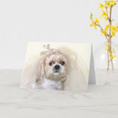 Shih Tzu Bride Kaart (Gele Bloem)