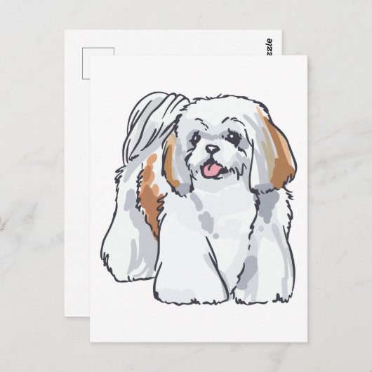 Shih Tzu Briefkaart (Voorkant / Achterkant)