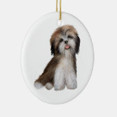 Shih Tzu - bruin en wit #2 Keramisch Ornament (Rechts)