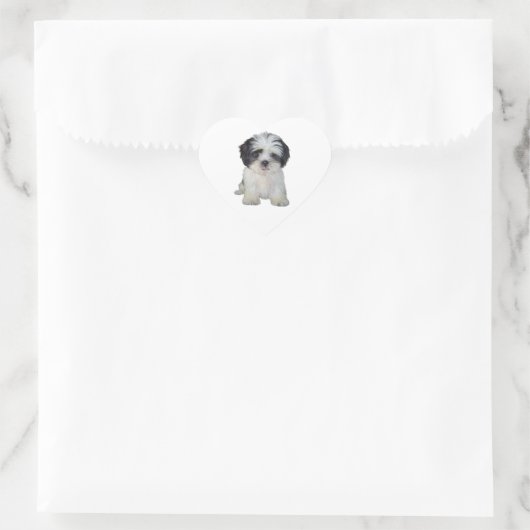 Shih Tzu (bw) - Puppy Hart Sticker (Tas)