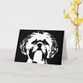 Shih Tzu Cadeaus - Kaart (Gele Bloem)