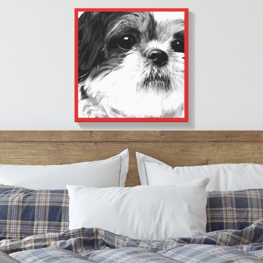 Shih Tzu Canvas Afdruk (Insitu (Slaapkamer))