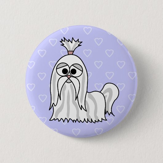 Shih Tzu Cartoon Ronde Button 5,7 Cm (Voorkant)