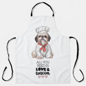 Shih Tzu Chef Love & Bacon Schort (Voorkant)