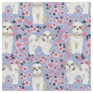 shih tzu cherry blossom roze stof