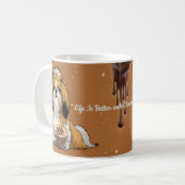 Shih Tzu Chocolade Mok – Cute Hond & Warme Chocola (Voorkant links)