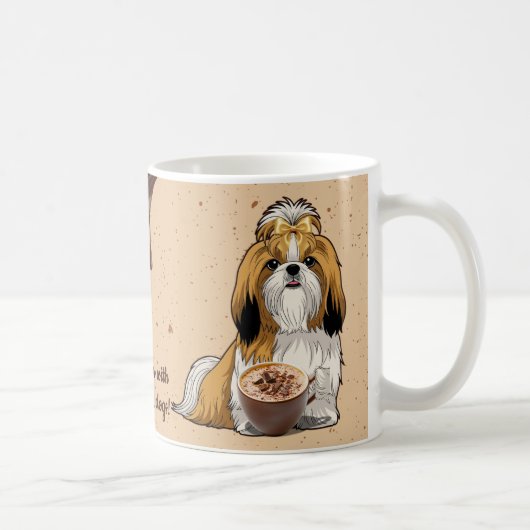 Shih Tzu Chocolate Mug – Cute Dog & Hot Cocoa  Koffiemok (Rechts)