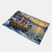 Shih Tzu Christmas Boat Holiday Deurmat (Schuin)