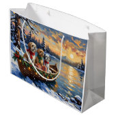 Shih Tzu Christmas Boat Holiday Groot Cadeauzakje (Achterkant Gekanteld)