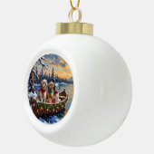 Shih Tzu Christmas Boat Holiday Keramische Bal Ornament (Rechts)