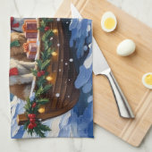Shih Tzu Christmas Boat Holiday Theedoek (Quarter Fold)