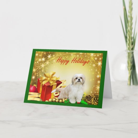 Shih Tzu Christmas Kaart Cadeaus (Voorkant)