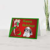 Shih Tzu Christmas Kaart Little Angels (Voorkant)