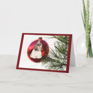 Shih Tzu Christmas Kaart Ornament