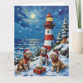 Shih Tzu Christmas Lighthouse Holiday Kaart (Voorkant)