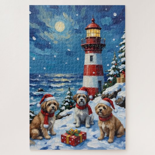 Shih Tzu Christmas Lighthouse Holiday Legpuzzel (Verticaal)