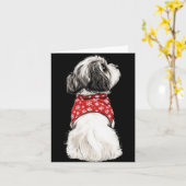 Shih Tzu Christmas Lights Dog Lover Xmas Pajama Pu Kaart (Gele Bloem)