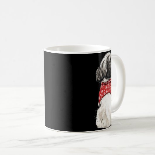 Shih Tzu Christmas Lights Dog Lover Xmas Pajama Pu Koffiemok (Voorkant rechts)