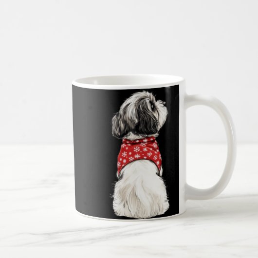 Shih Tzu Christmas Lights Dog Lover Xmas Pajama Pu Koffiemok (Rechts)