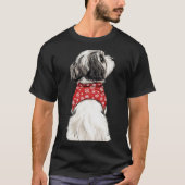 Shih Tzu Christmas Lights Dog Lover Xmas Pajama Pu T-shirt (Voorkant)