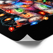 Shih Tzu Christmas Lights Santa Hat Hondenliefhebb Poster (Hoek)