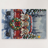 Shih Tzu Christmas Red Truck Holiday Legpuzzel (Horizontaal)