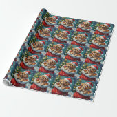 Shih Tzu Christmas Santa Bag Adventure Cadeaupapier (Uitgerold)