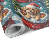 Shih Tzu Christmas Santa Bag Adventure Cadeaupapier (Rol Hoek)