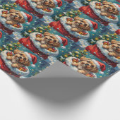 Shih Tzu Christmas Santa Bag Adventure Cadeaupapier (Hoek)