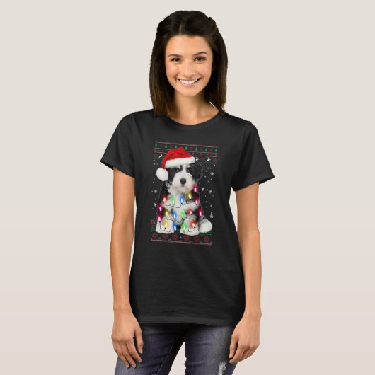Shih Tzu Christmas Sweater Tree Lights Shih Tzu Ch T-shirt (Voorkant volledig)