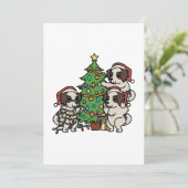 Shih Tzu Christmas Tree Bedankkaart (Staand voorkant)