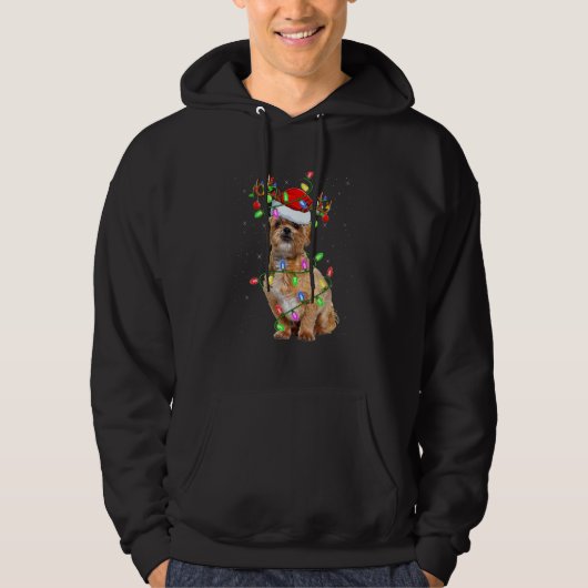 Shih Tzu Christmas Tree Light Pajama Dog Xmas Hoodie (Voorkant)