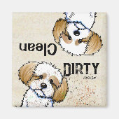 Shih Tzu Clean Dirty Dishwasher magnet (Voorkant)