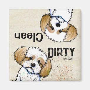 Shih Tzu Clean Dirty Dishwasher magnet