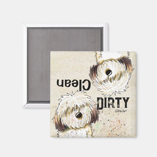Shih Tzu Clean Dirty Dishwasher magnet (Voorkant / Achterkant)