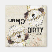 Shih Tzu Clean Dirty Dishwasher magnet (Voorkant)