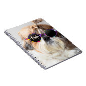 Shih Tzu Cool leuk schattig Foto Custom Monogram Notitieboek (Rechterzijde)