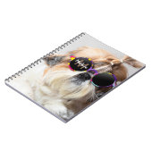 Shih Tzu Cool leuk schattig Foto Custom Monogram Notitieboek (Linkerzijde)