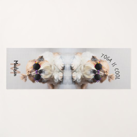 Shih Tzu Cool leuk schattig Foto Custom Monogram Yogamat (Voorkant (horizontaal))