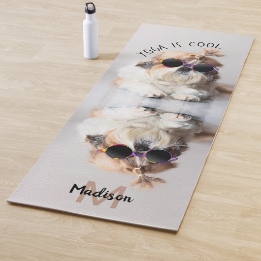 Shih Tzu Cool leuk schattig Foto Custom Monogram Yogamat (In situ)