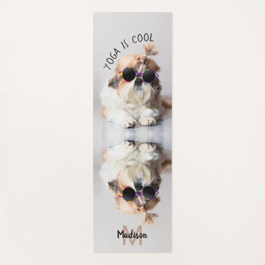 Shih Tzu Cool leuke grappige foto op maat monogram Yogamat (Voorkant)